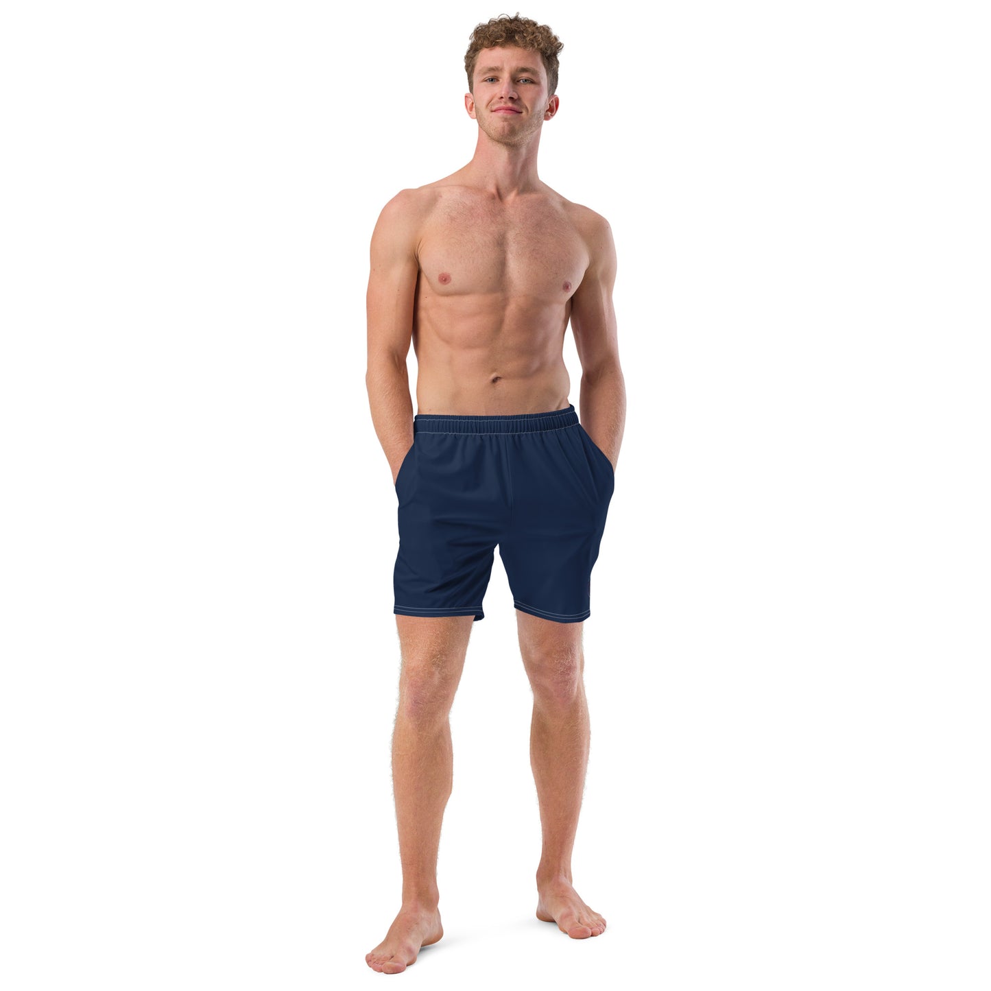 Red, White & Beach Swim Trunks