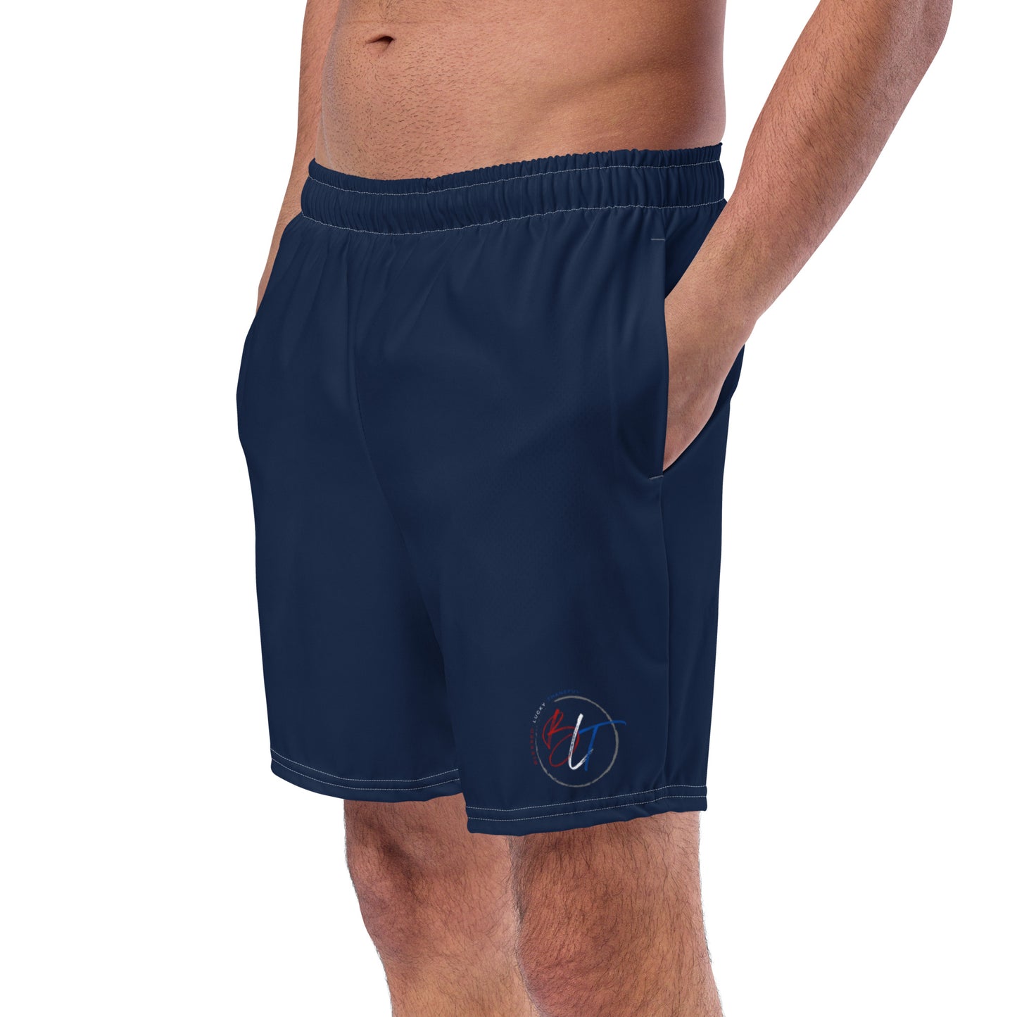 Red, White & Beach Swim Trunks