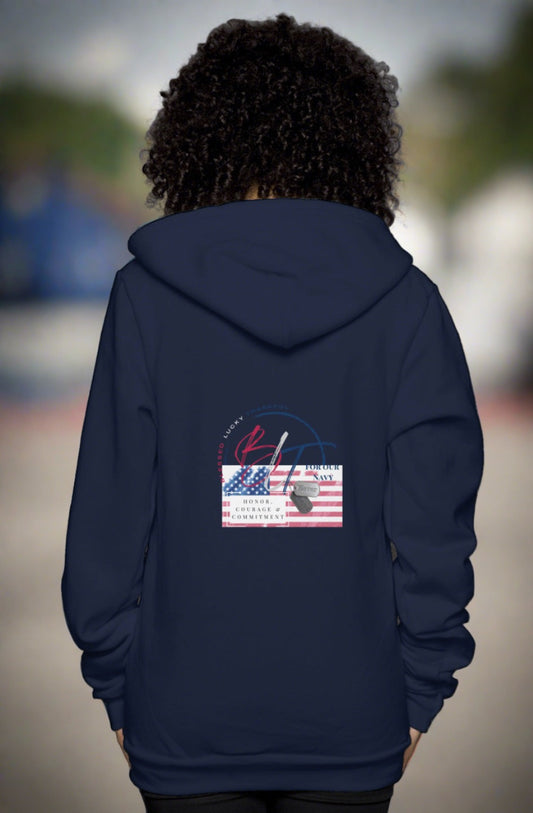 BLT Honor Collection - Navy Unisex Zip Hoody