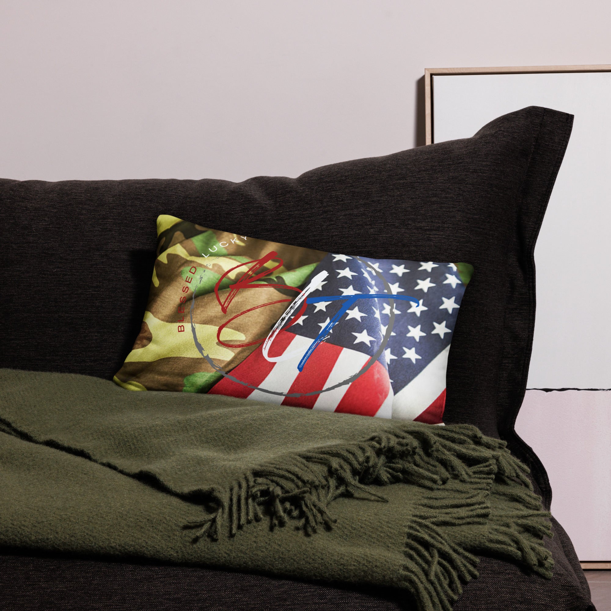 American Flag Throw Pillow