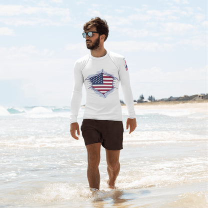 Red, White & Beach Superpowers Rash Guard