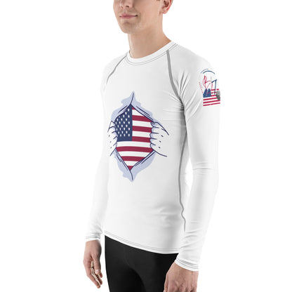 Red, White & Beach Superpowers Rash Guard