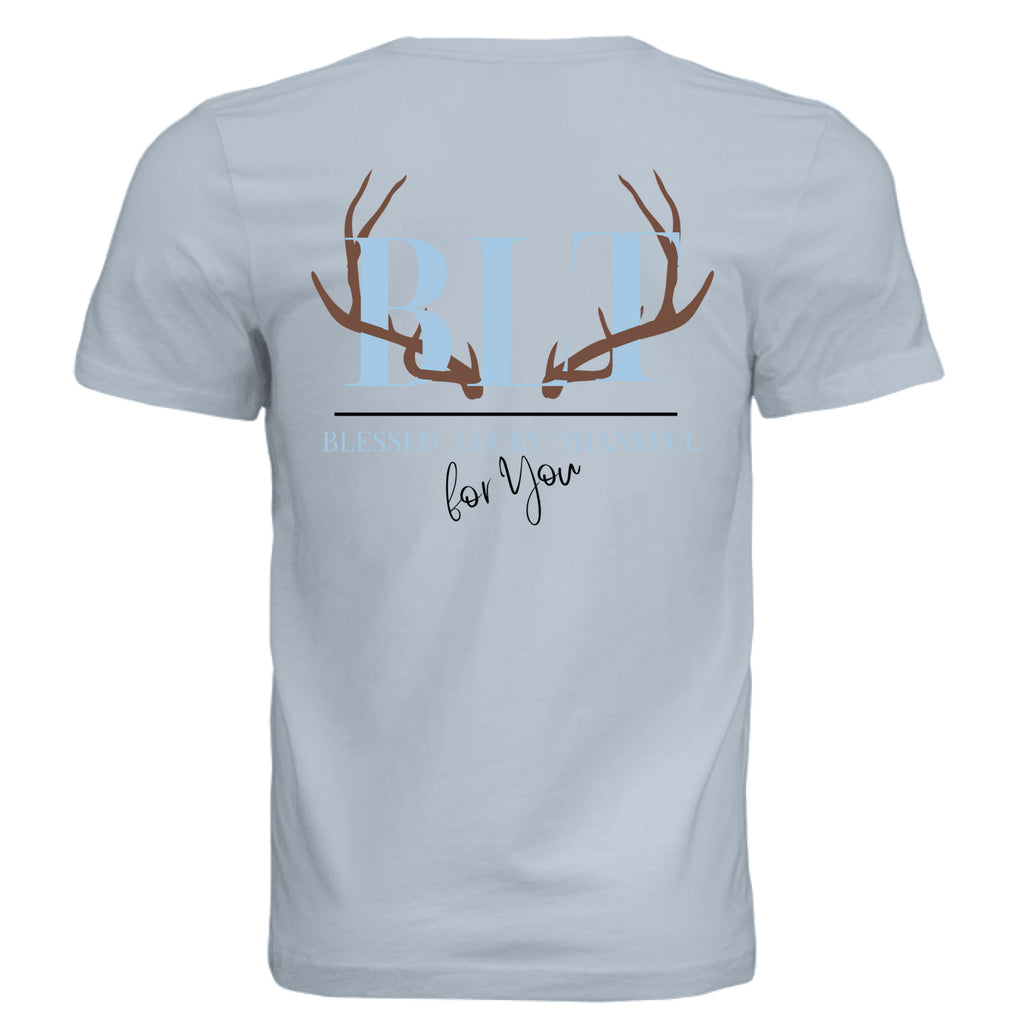 Solid Carolina Blue Triblend - BACK