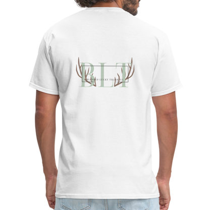 BLT Logo 'Antlers' Work Classic T-Shirt - Unisex - white