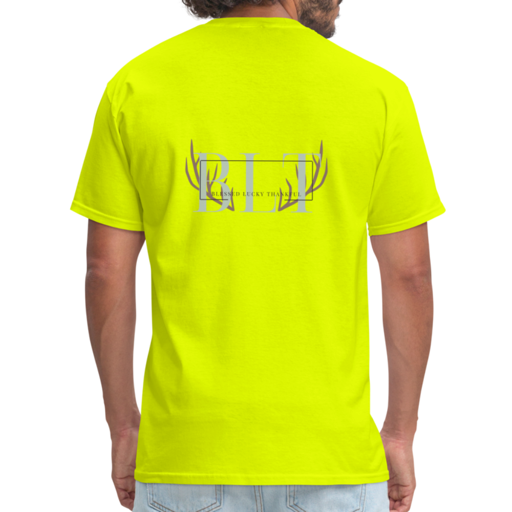 BLT Logo 'Antlers' Work Classic T-Shirt - Unisex - safety green