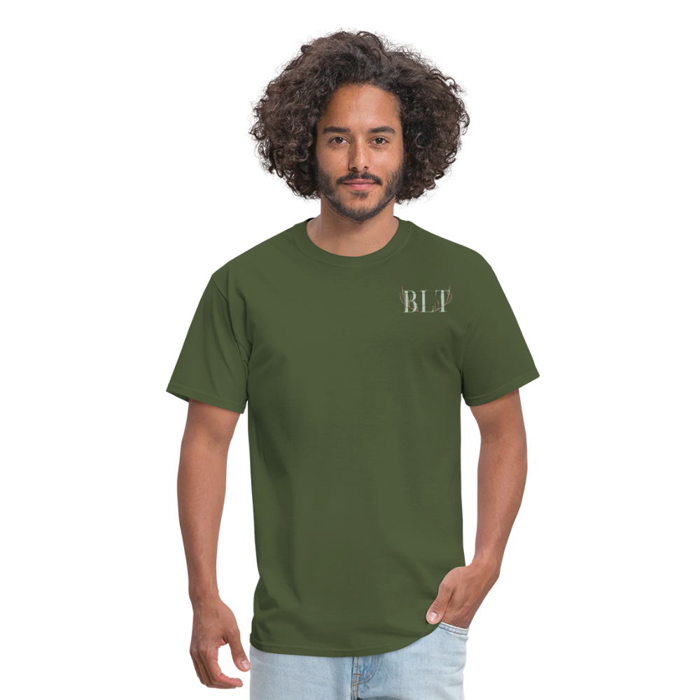 BLT Logo 'Antlers' Work Classic T-Shirt - Unisex - military green