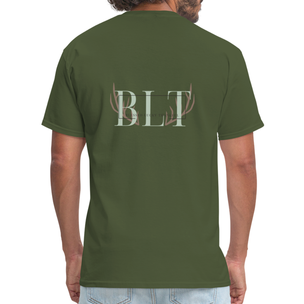 BLT Logo 'Antlers' Work Classic T-Shirt - Unisex - military green