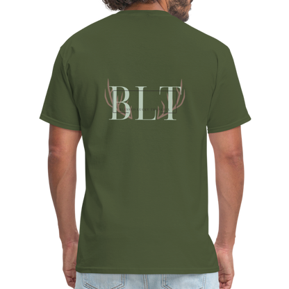 BLT Logo 'Antlers' Work Classic T-Shirt - Unisex - military green