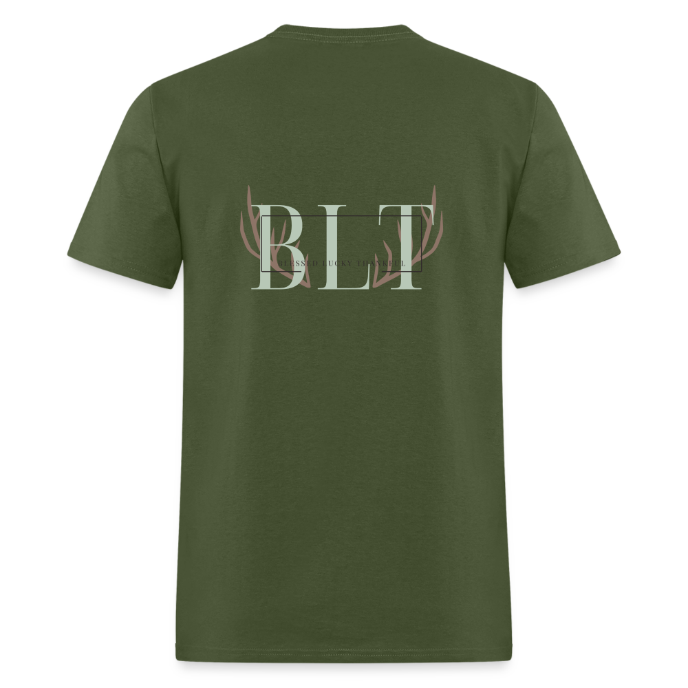 BLT Logo 'Antlers' Work Classic T-Shirt - Unisex - military green