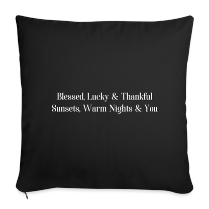 Throw Pillow Cover 18” x 18” - black