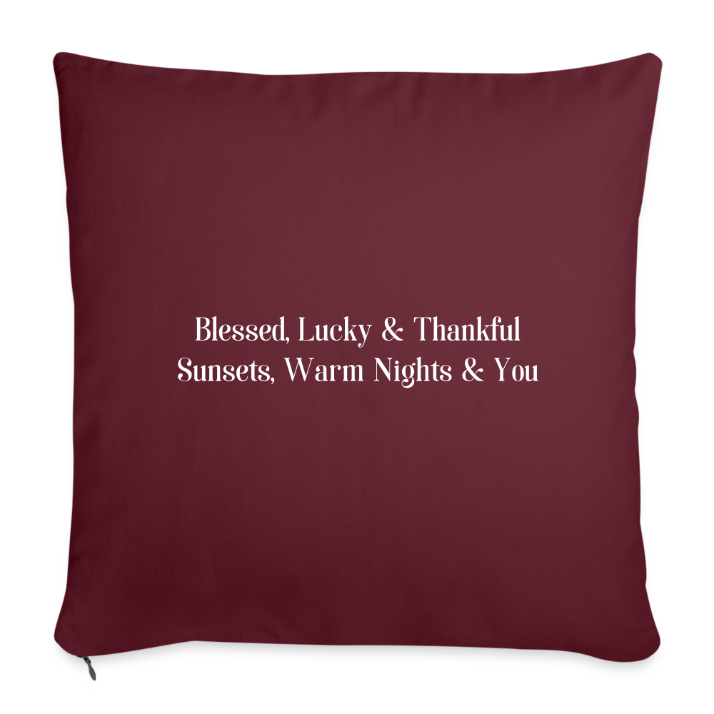 Throw Pillow Cover 18” x 18” - burgundy