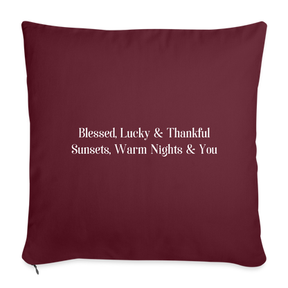 Throw Pillow Cover 18” x 18” - burgundy