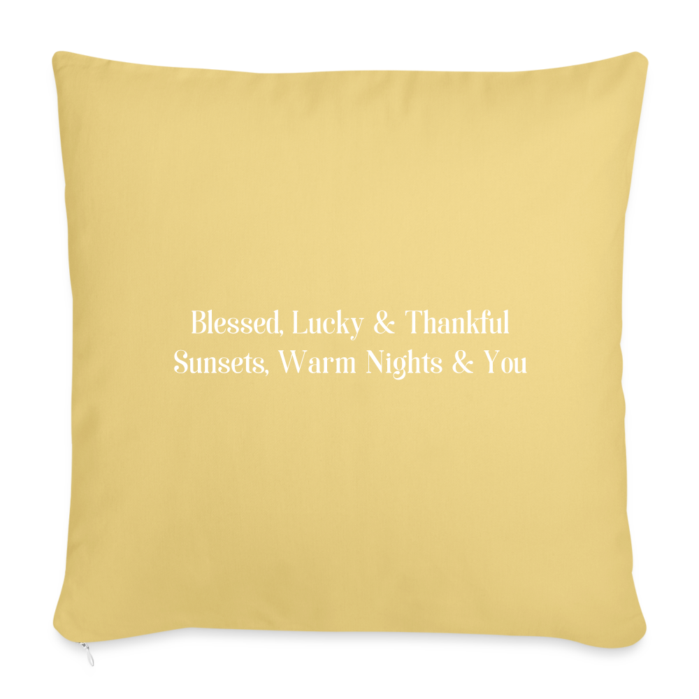 Throw Pillow Cover 18” x 18” - washed yellow