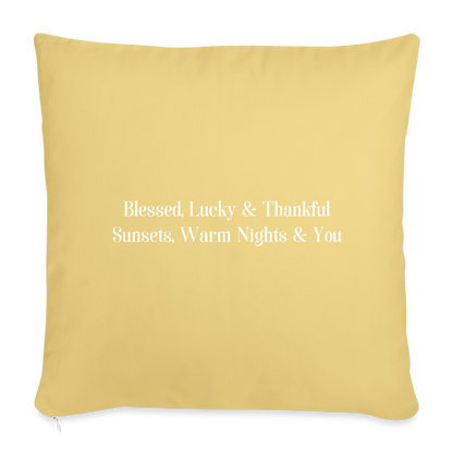 Throw Pillow Cover 18” x 18” - washed yellow