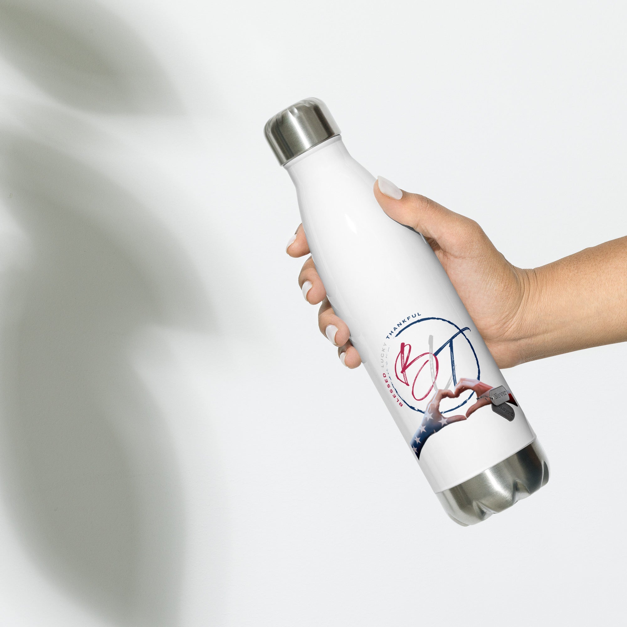 Honor Veterans Heart Stainless Steel Water Bottle