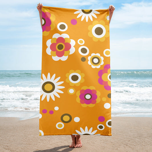 Flower Power Beach Towel