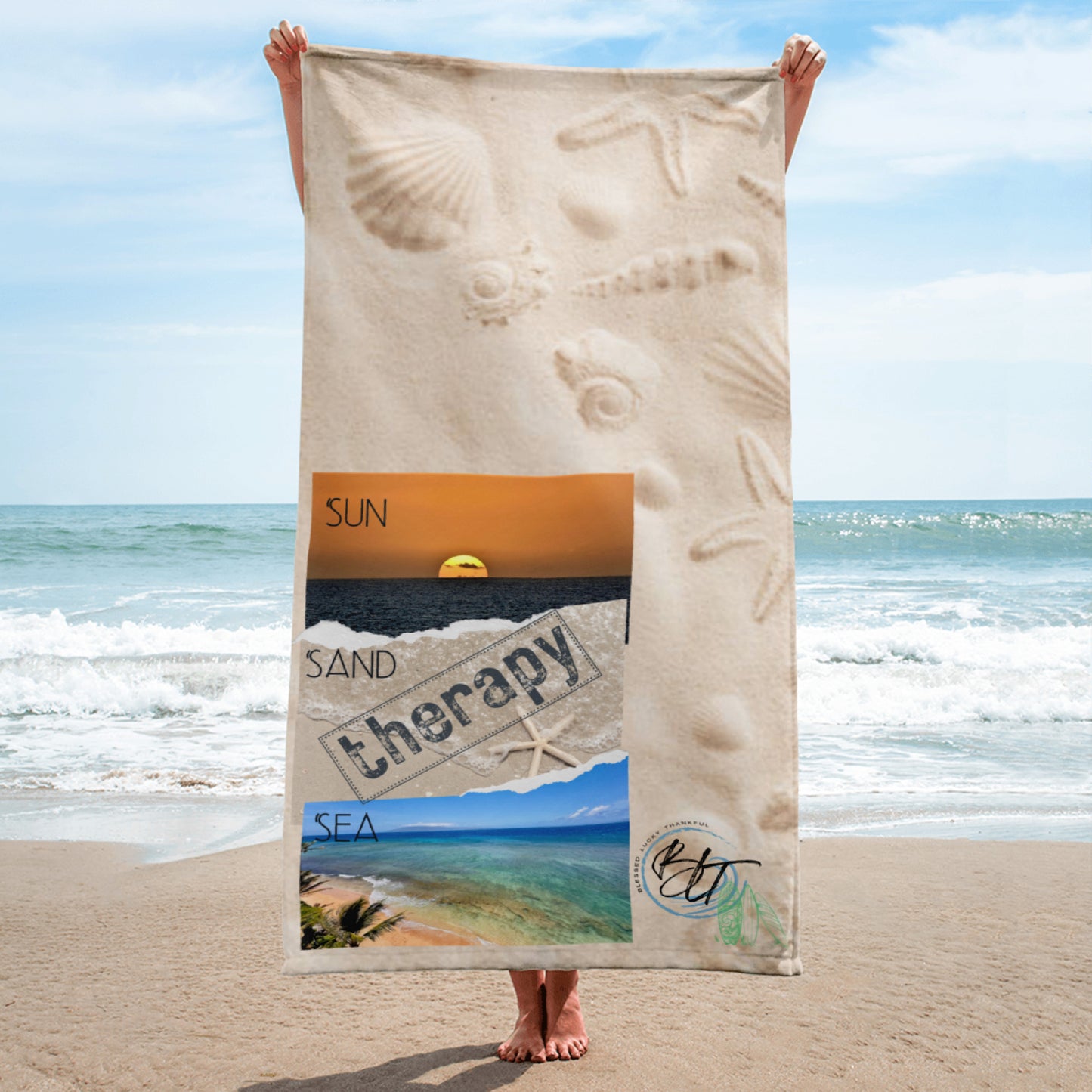 Sun, Sand & Sea Therapy Beach Towel